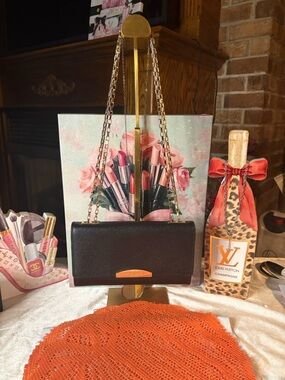 henri bendel Black Handbag or Crossbody with Gold Chain/Strap